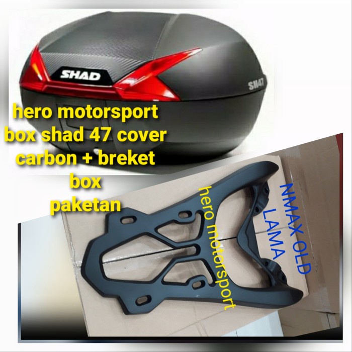 BOX SHAD SH 47 MKA MERAH PAKET BREKET BOX NEW NMAX 2020/2021/ NMAX OLD