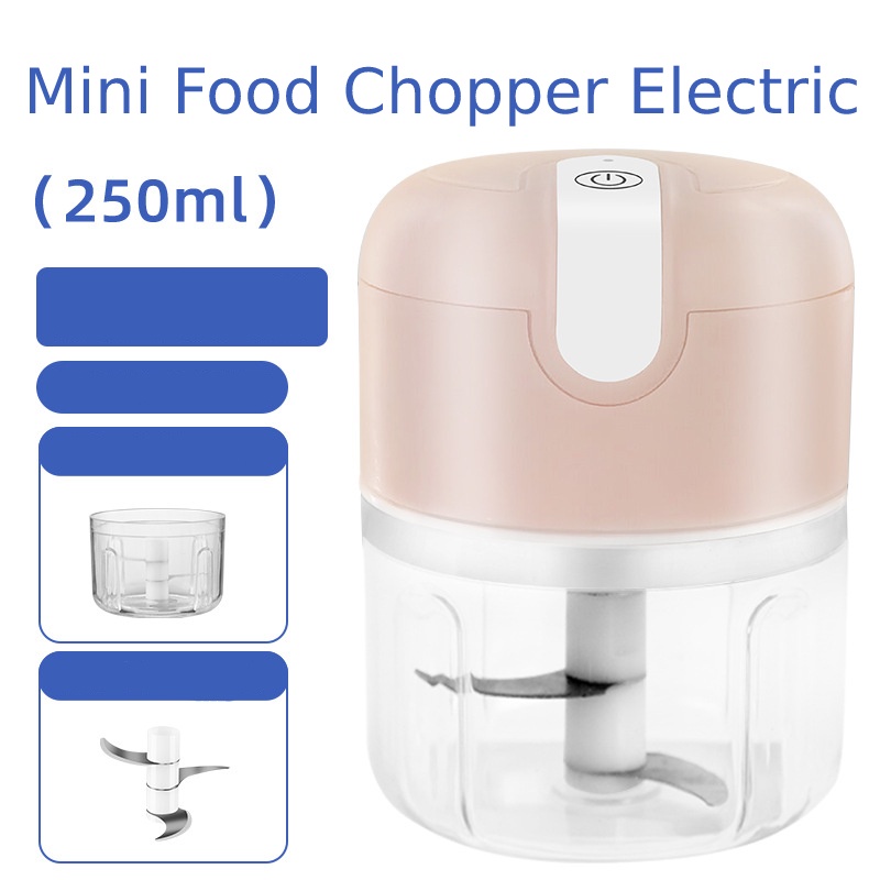 Mini Food Chopper Electric Charging USB 250 ml / Blender Portable Penggiling Bumbu Dapur Daging