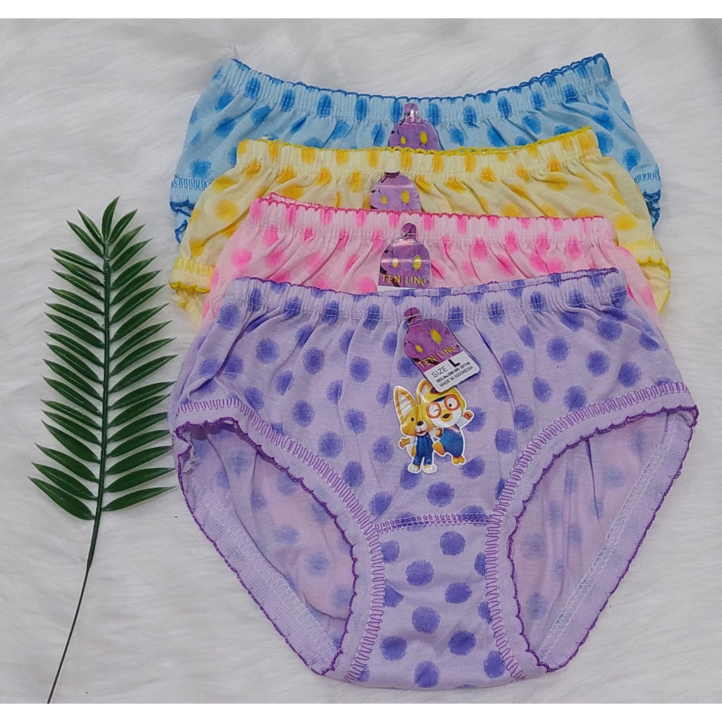 6 Pcs Celana Dalam Anak Perempuan Katun Motif Kartun Karakter