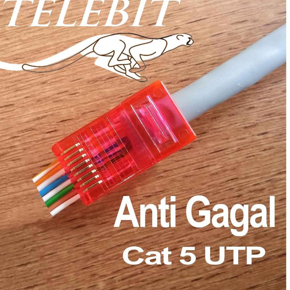 ➾ Konektor RJ45 CAT 5E Connector RJ 45 Anti Gagal Easy Crimping ➹