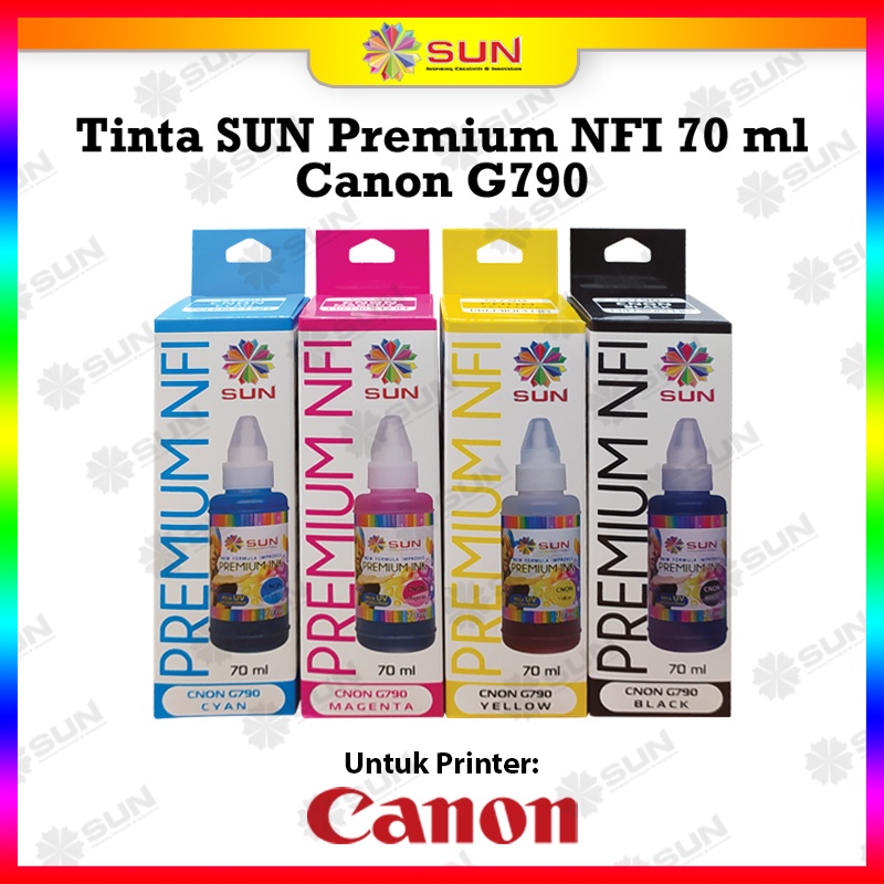 Tinta Canon G 790 - SUN Premium NFI 70 ml untuk Printer Canon G1000, G2000, G3000, G1010,G2010,G3010