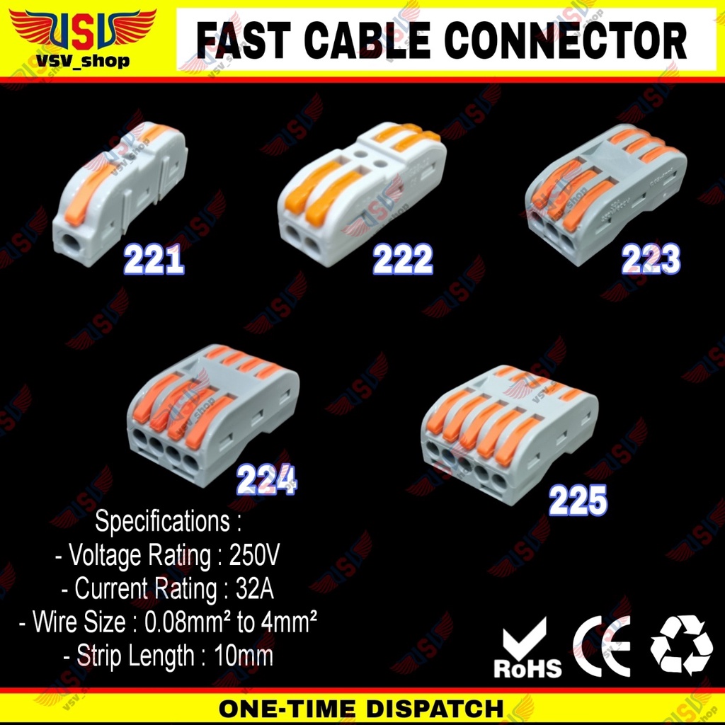 Konektor Kabel Listrik Quick Cable Connector Terminal Block Listrik 1PIN 2PIN 3PIN 4PIN 5PIN 8PIN