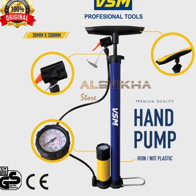 ➺ Pompa Angin Sepeda Motor Bola Tangan Body Besi  VSM ♝