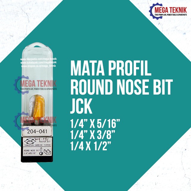 Produk Terbaik] Mata Profil Kayu Wood Trimmer Router Round Nose Bits JCK Lengkap