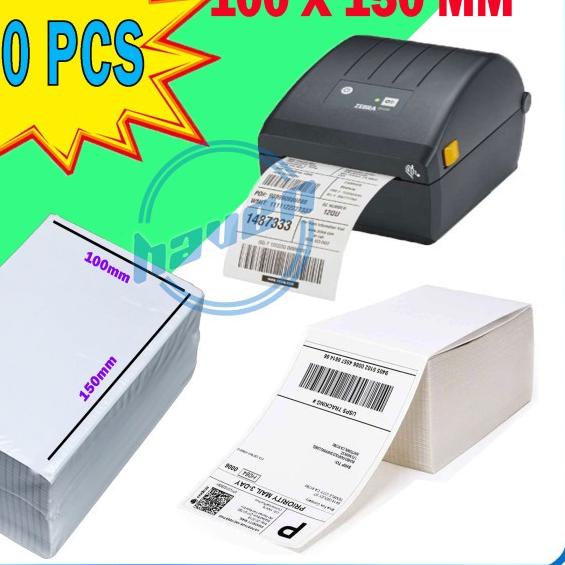 ♧ Kertas Thermal Label Thermal 100 x PCS / Label Thermal A6 Label Sticker Barcode ✩