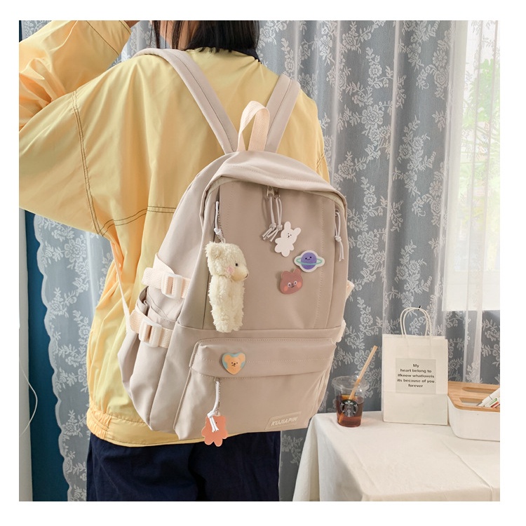 Tas Ransel Wanita - Tas Sekolah Remaja Dewasa Model Terbaru Fashion Korea Kekinian Bagus Murah Besar Kuliah Traveling Jalan Stylish Backpack Punggung Bahu Sandang Kualitas Import Lokal Original Unisex Perempuan Cewek