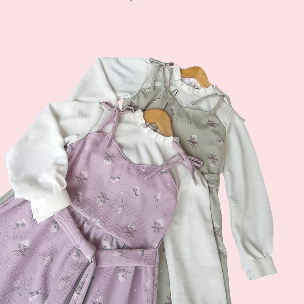 Gamis crinckle motif anak/ gamis lucu/ korean dress/koreanstyle/gamiskorea/ootdkorea/hagia dress/ ha