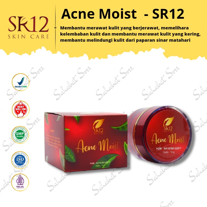 KRIM TUMPAS JERAWAT BPOM / ACNE MOIST CREAM SR12 / BEKAS JERAWAT / MENCERAHKAN WAJAH / KERUTAN WAJAH