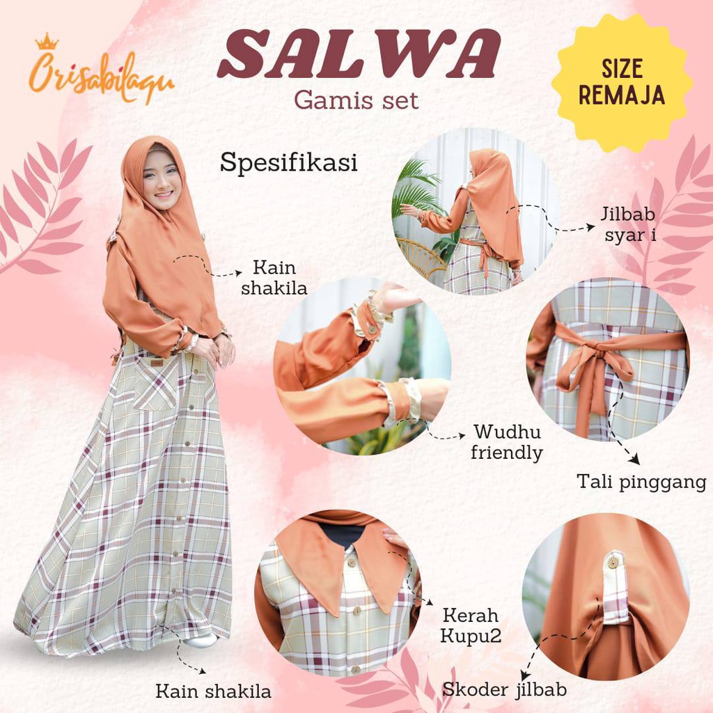 Set Gamis Remaja Salwa Teen by Orisabilaqu