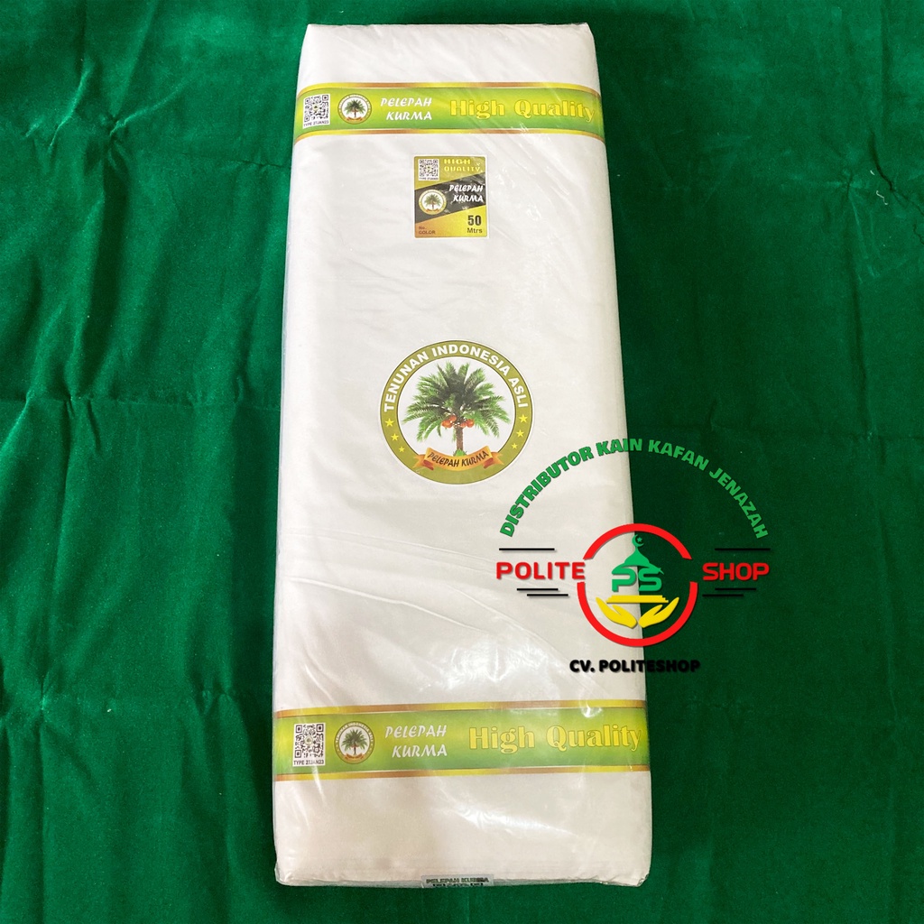 Kain kafan mori 1 gulung 150cm x 50 meter cap Pelepah Kurma