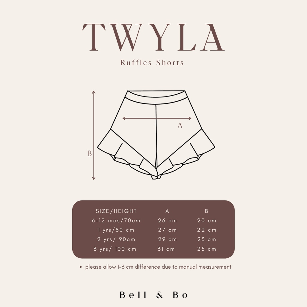 Bell &amp; Bo - Twyla Bloomer Ruffle Shorts / Celana Pendek Ruffle Anak Perempuan