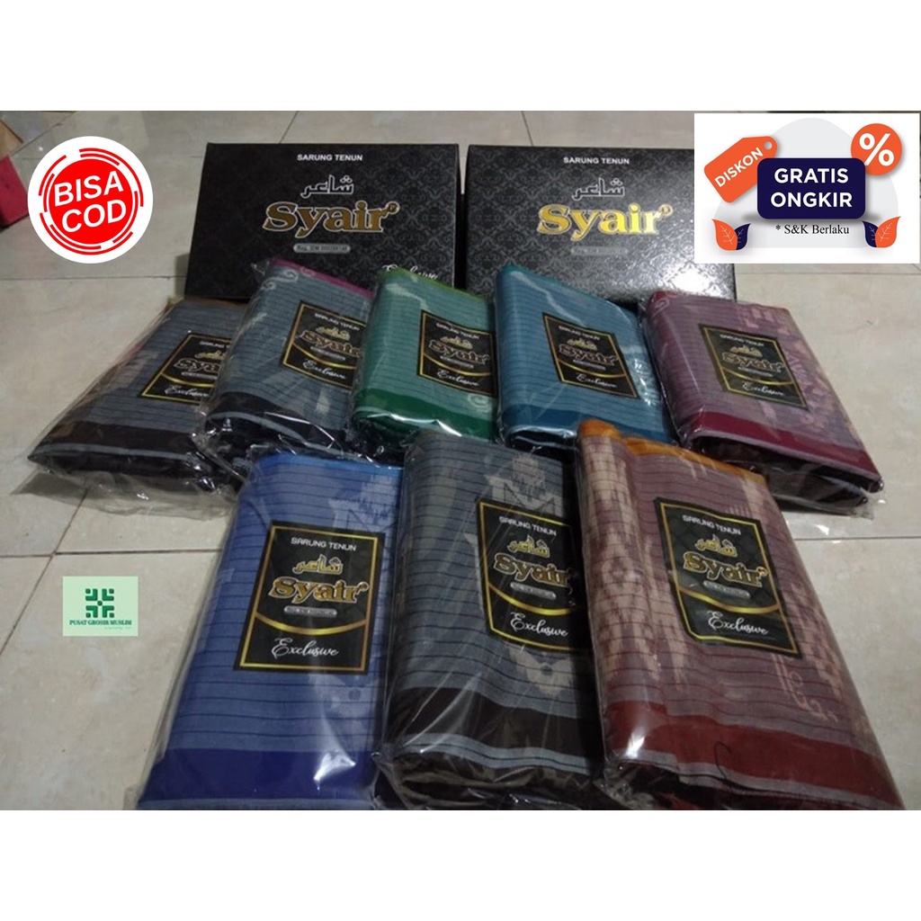 Promo Sarung Syair Exclusive Bali Sutra / Sarung Tenun Murah / Sarung Motif Kualitas Premium