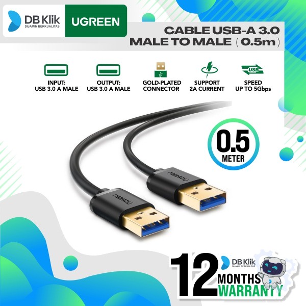 Kabel Male to Male UGREEN USB-A 3.0 0.5M(10369) - UGREEN Kabel USB 3.0