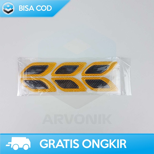 STICKER REFLEKTOR MOBIL DEKORASI EKSTERIOR MOBIL NYALA CARBON FIBER