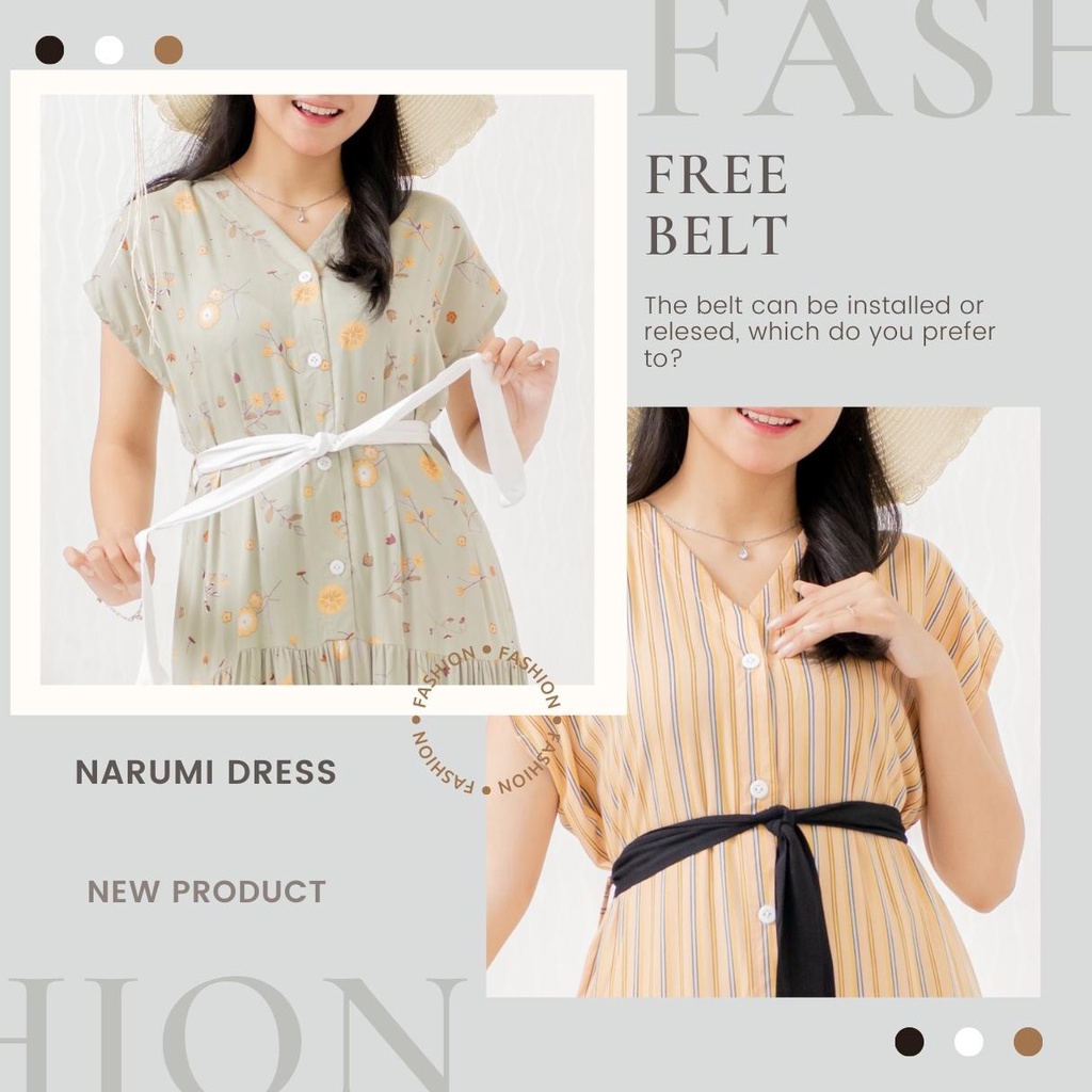 NARUMI Long Dress V-Neck Kancing | Daster Panjang Semata Kaki Rayon Premium By. Ademin.Co