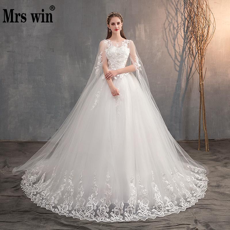 Renda Gaun pengantin Ekor Panjang Women Bridal Dresses Wedding Ballgown