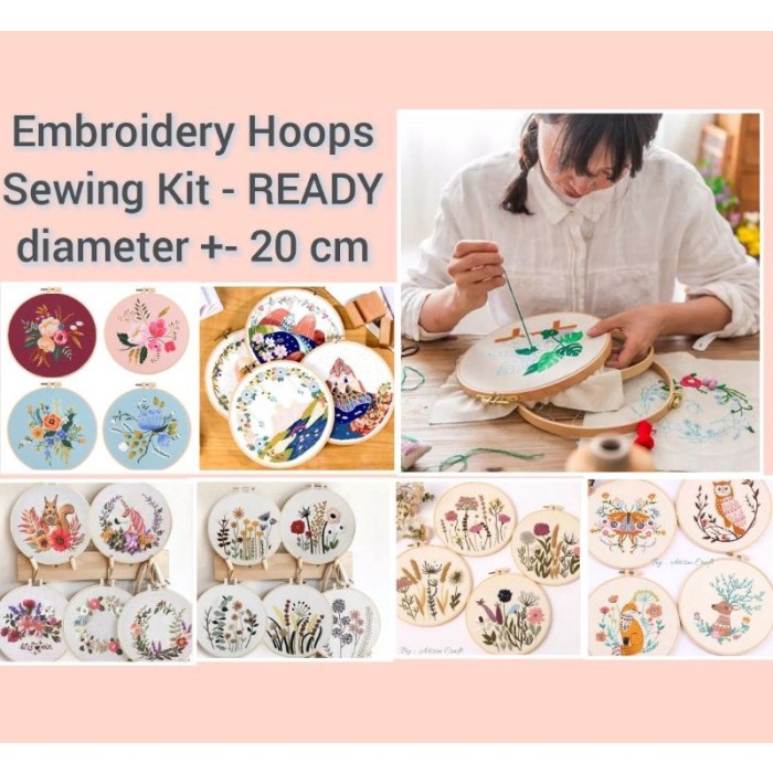 Terlaris Diy Embroidery Hoop Kit Sulaman Kristik Jahit Bordir With Hoop - Mix