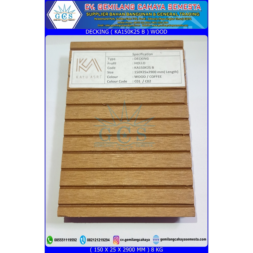 KA150K25 B - Decking WPC / Lantai WPC / Lantai Kolam Renang