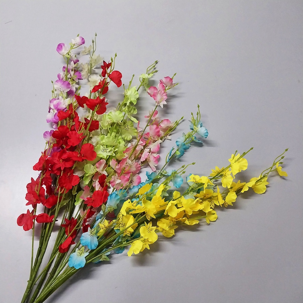 Bunga Orchid Tangkai Hias Plastik Palsu Ornamen Pajangan Dekorasi Cantik Artificial Flower Azgalery PBP152