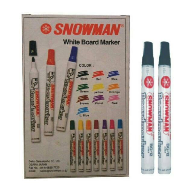 

spidol snowman whiteboard boardmarker Bg 12 lusinan