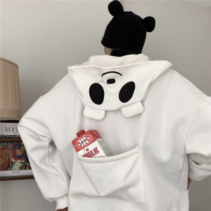 BACK PANDA POCKET JAKET OVERSIZE - JAKET KARAKTER PANDA LUCU KEKINIAN