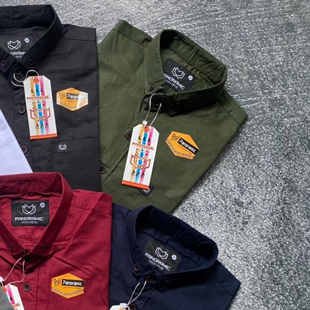 KEMEJA PENDEK PANORAMIC PREMIUM PRIA TERBARU BERKUALITAS ORIGINAL