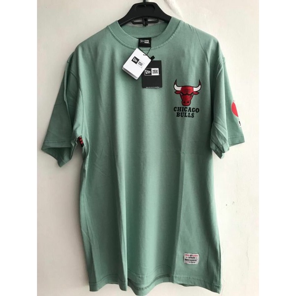 KAOS BAJU TSHIRT NEW ERA CHICAGO BULLS KHAKI GREEN
