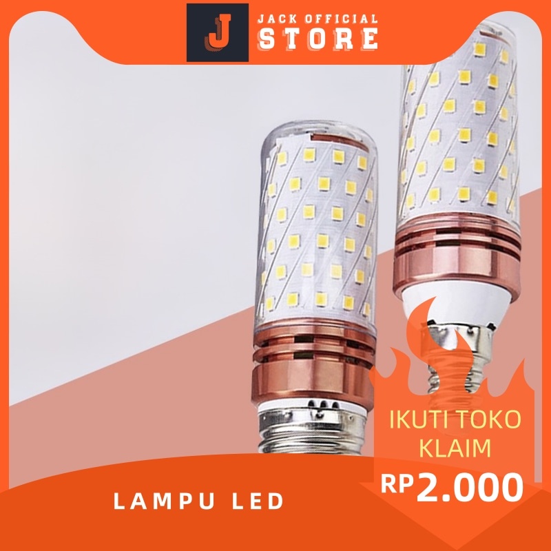 JACKSHOP Lampu Bohlam LED 12w 3Warna Fiting e14 &amp; e27 CORN Hias Gantung Candel