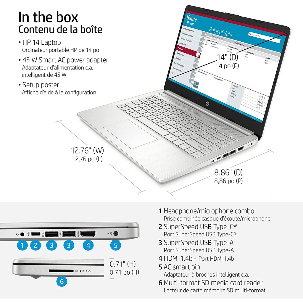 Promo Laptop HP 14S DQ2614TU Core i3 1115G4 - HP 14s dq3109TU - HP 14S DQ3111TU - DQ3109TU Ram 16GB 512GB SSD ips windows11 Silver