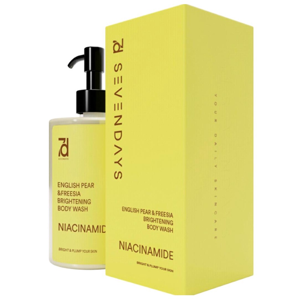 Seven Days English Pear &amp; Freesia NIACINAMIDE Brightening Body Wash (YELLOW) 360ML