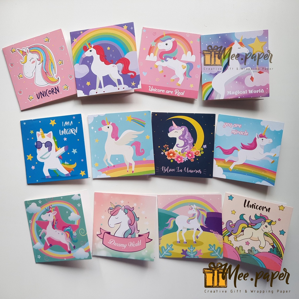 

Kartu Ucapan + Amplop Kecil Sansan Wawa, Unicorn, Gift Card / Greeting Card
