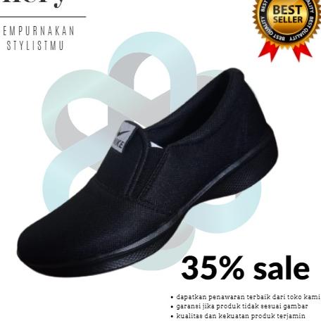 JO.24Fe23o ‣ SEPATU SEKOLAH/OLAH RAGA WANITA HITAM POLOS MODEL TERBARU