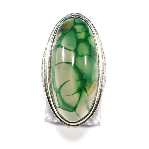 Batu Cincin  BATU AKIK NATURAL PANDAN LUMUT SISIK NAGA HIJAU MEMPESONA GRADE AAA PGS557