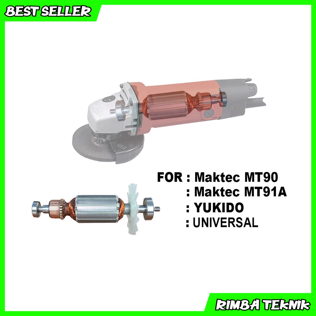 Promo !! Sparepart Armature / Gulungan Dinamo Gerinda Maktec MT90 | MT 90 / MT 91A / M0910B