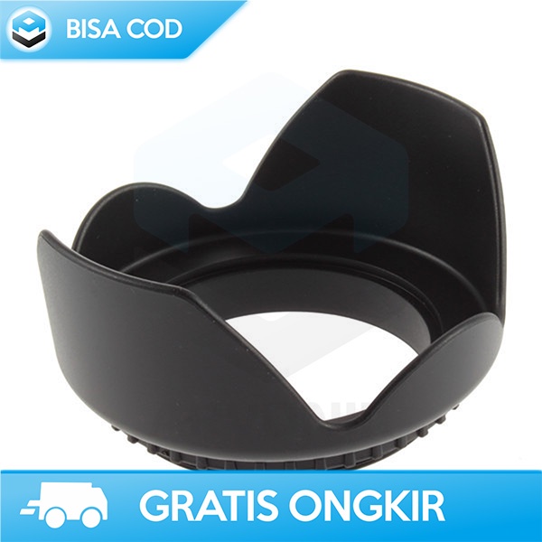 LENS HOOD UNTUK KAMERA 58MM BAHAN PLASTIK KUALITAS TINGGI - BLACK