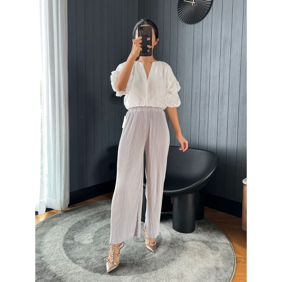 Celana Kulot Plisket Lidi / Kulot Lidi / Plisket Lidi / Pleated Culotte Pants / Pleated Pants