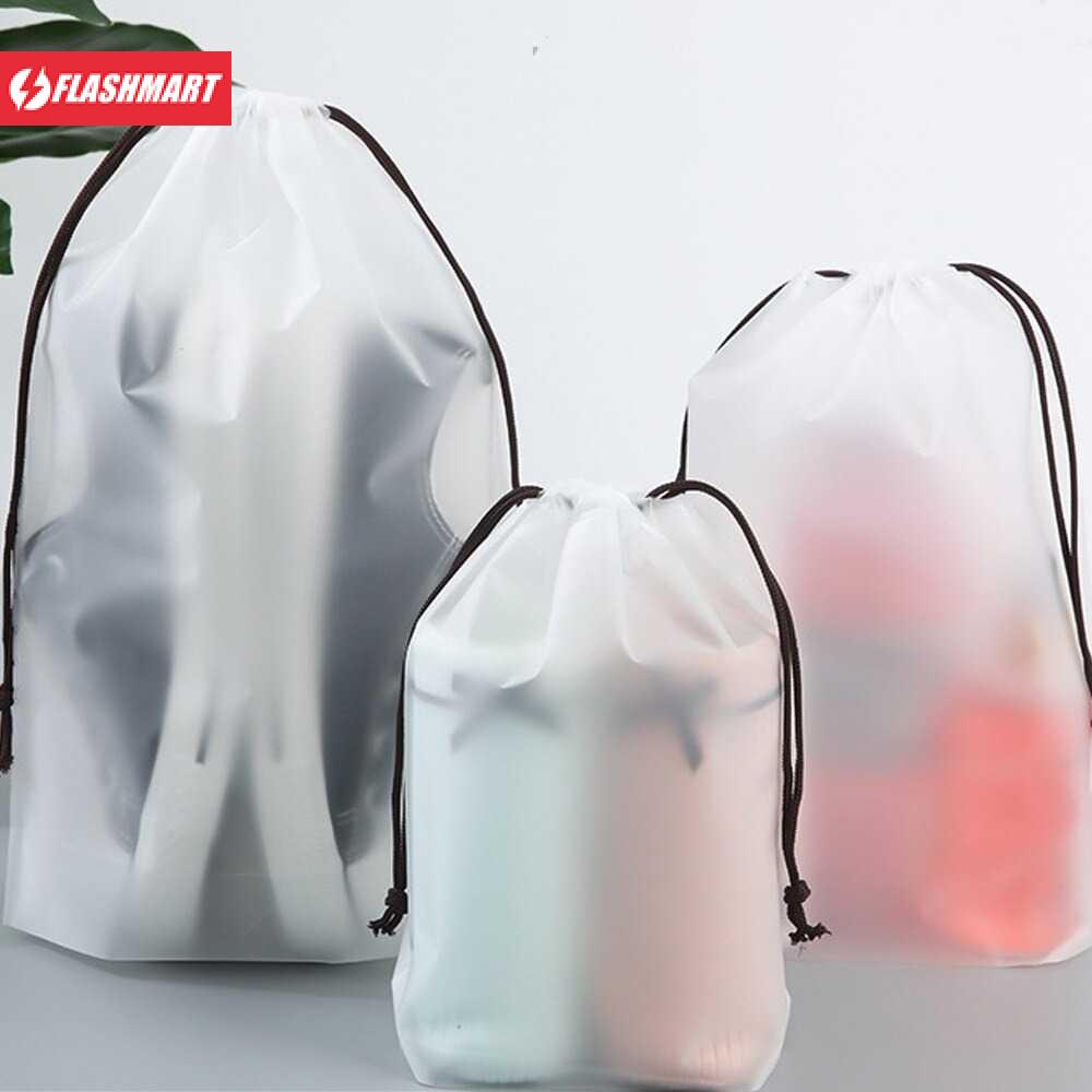Flashmart Kantong Pouch Plastik Serut Organizer Drawstring Bag Size XL 30x35cm - VB-71