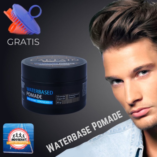 CAPTAIN Water Based Hair Styling Pomade - Minyak Wax Styling Pengkilap Pelembut Rambut Klimis Pomade