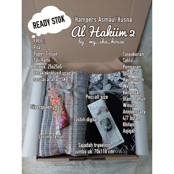 Hampers AL HAKIIM kado hadiah gift box muslim souvenir tahlil pengajian haji umroh idul fitri ulang 