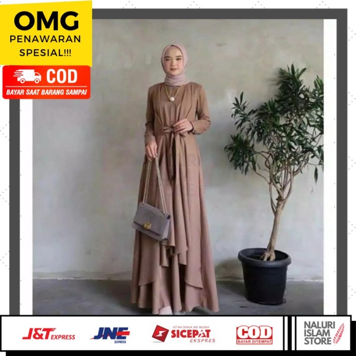 Gamis Baju Gamis wanita abaya turkey pesta syari brukat Aluna Maxi Dress ter(A4T5) Gamis Turky Gamis