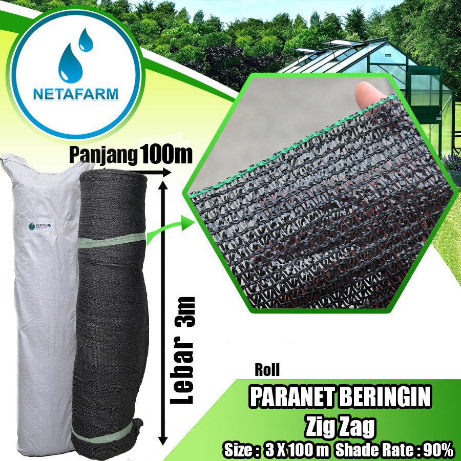 Jaring PARANET ZIG-ZAG BERINGIN 90% Lebar 3 Meter - 1 Roll