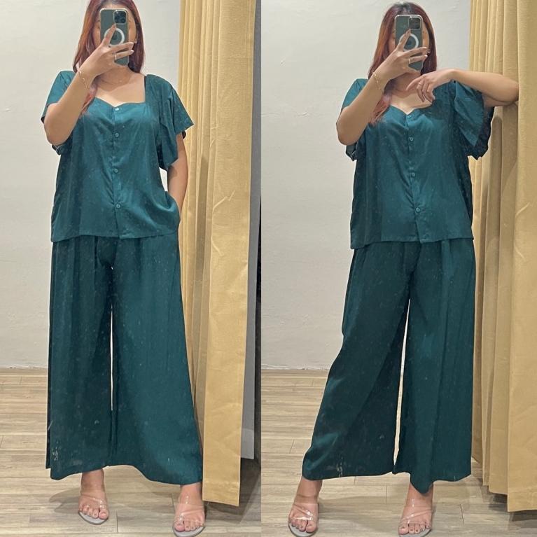 TERBAIK SETELAN SUMMER POLOS BAHAN RAYON FIT TO XL | ONESET RUFFLE POLOS BAHAN RAYON | ONESET CHACHA