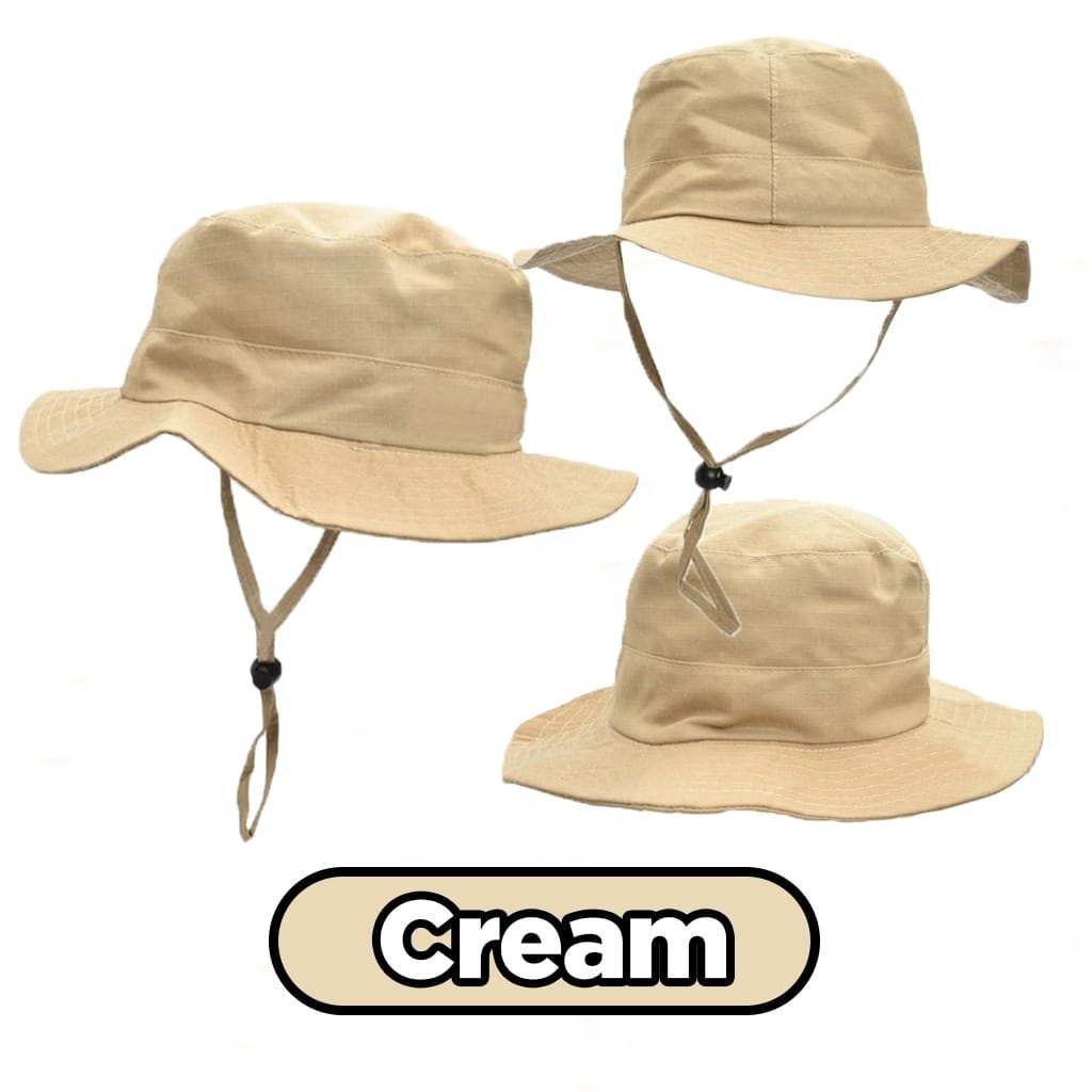 TOPI BUCKET HAT RIMBA POLOS HIKING