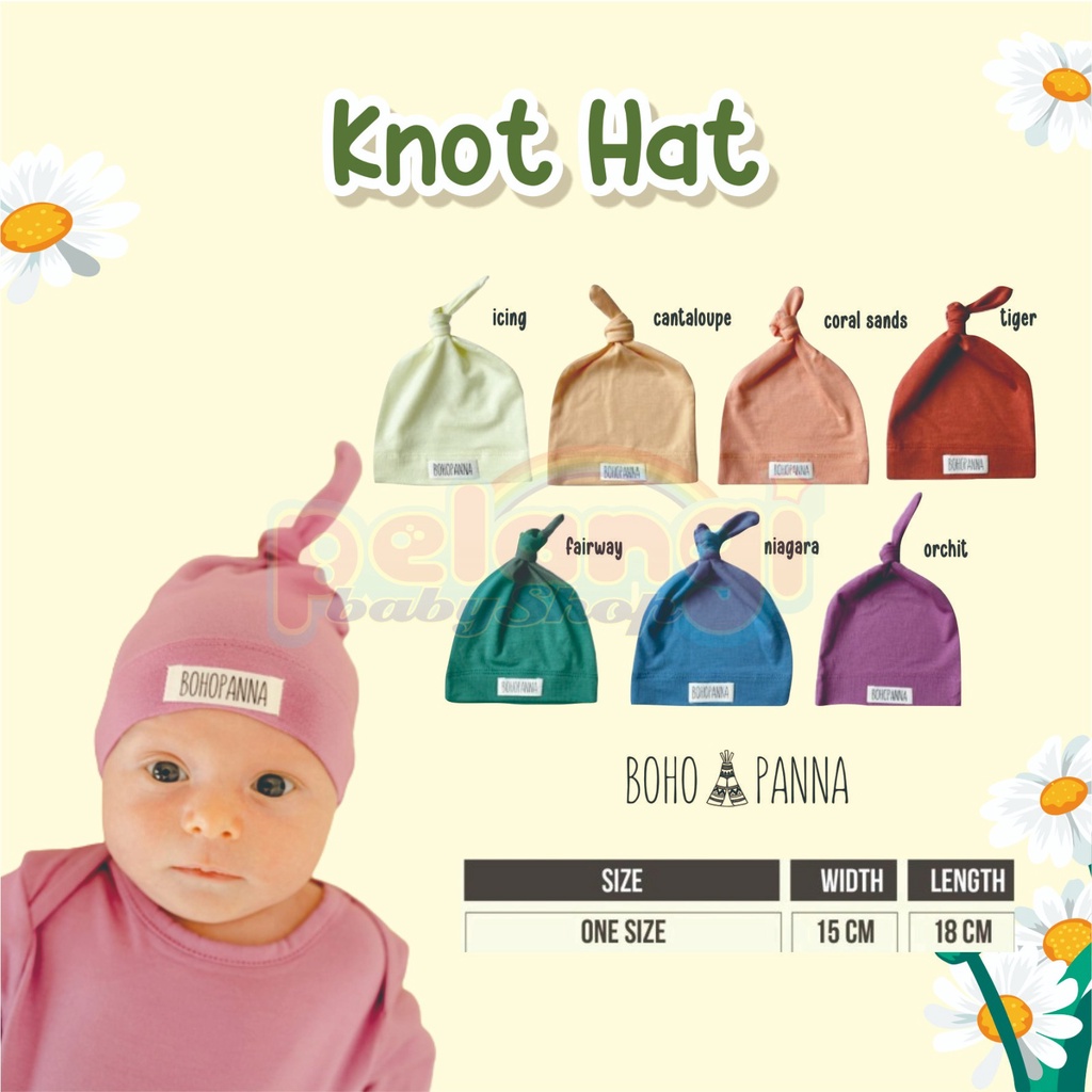 BOHOPANNA | BOHO | BOHOPANNA KNOT HAT | TOPI BAYI BOHOPANNA |TOPI ANAK ANAK | TOPI BAYI LUCU