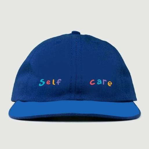 Self Care 6 Panel Cap in Blue