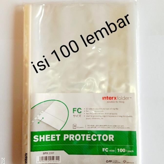 

Terbaru !!! Sheet Protector / Plastik Pp Pocket Folio Inter X Folder.Isi 100 Lbr