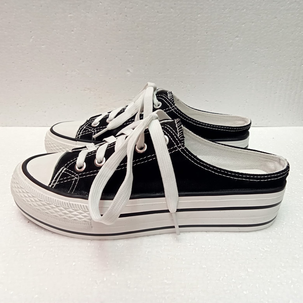 AND / COD / Sepatu Sneakers Polos Canvas Wanita Sapatu Sneaker Cewek Import Terbaru / SPT-07