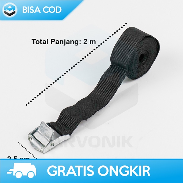 TALI PENGIKAT BARANG SABUK KARGO 2Mx2.5CM BELT ROPE NILON PENGAIT KUAT