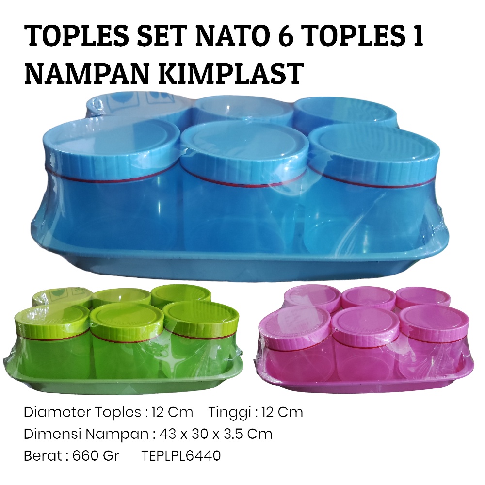 TOPLES SET ISI 6 TOPLES DAN 1 NAMPAN NATO KIMPLAST TEPLPL6440