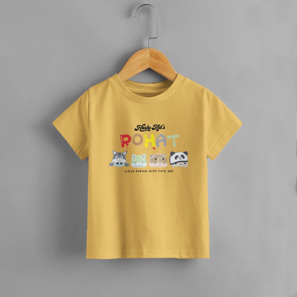 Kaos Anak Poring Hat Atasan Laki - Laki Dan Perempuan - Hashi Kids